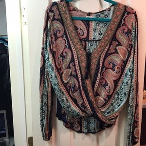 Hollister flowy patterned long sleeve